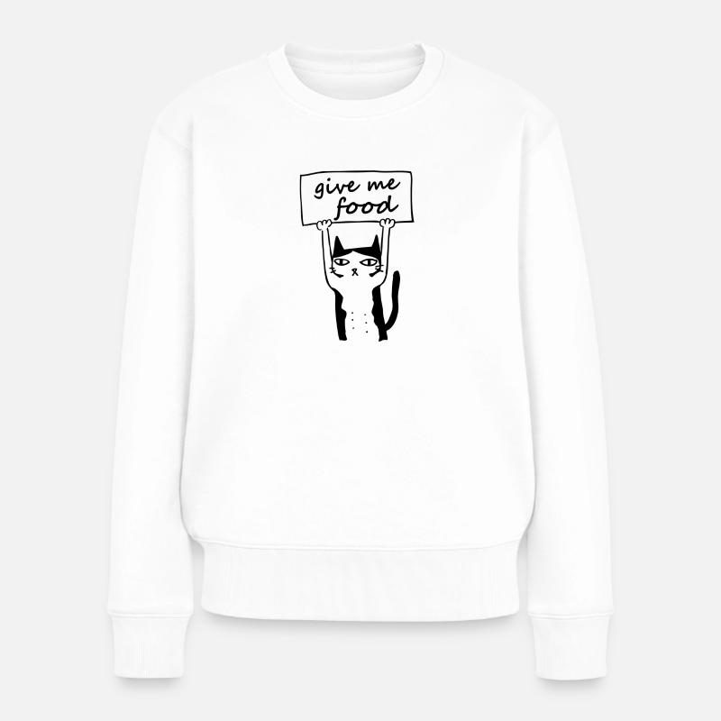 Mon chat - me donner à manger - Pull Premium bio Femme - blanc