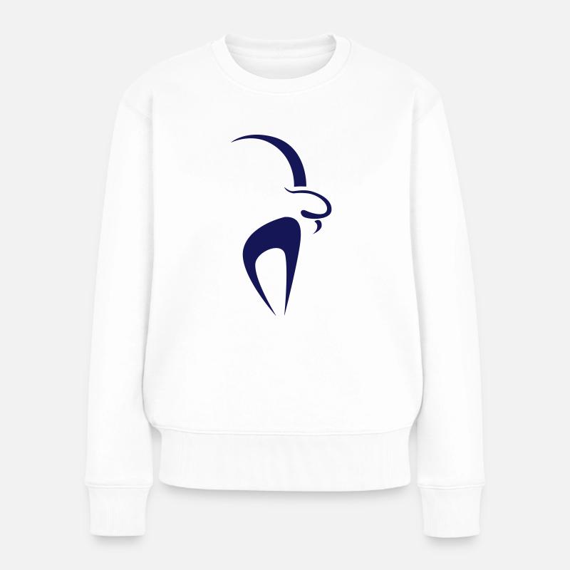 Steinbock - Frauen Premium Bio Pullover - Weiß