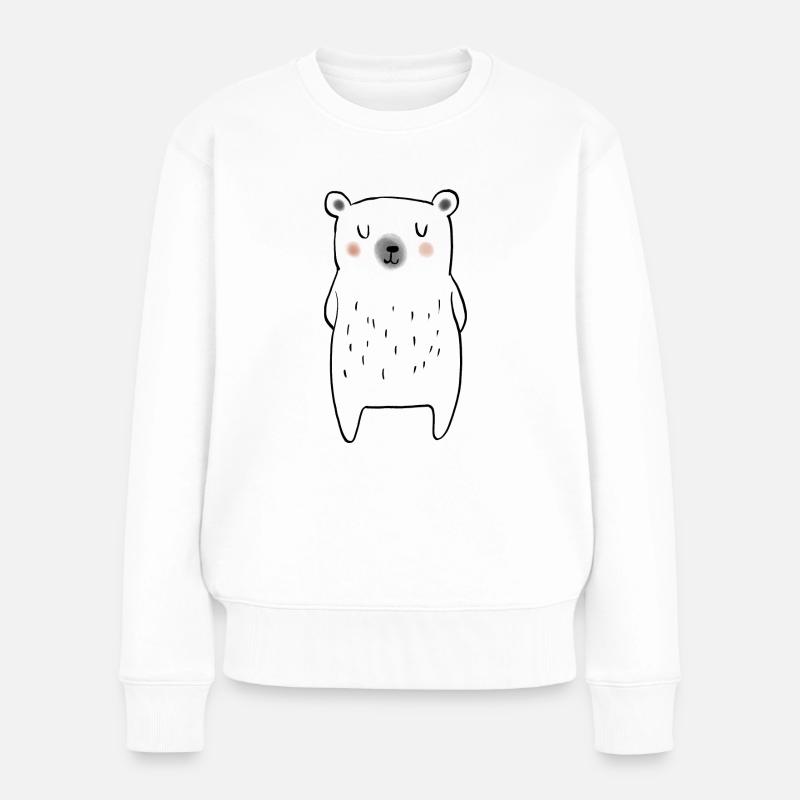 Kleiner Eisbär - Frauen Premium Bio Pullover - Weiß