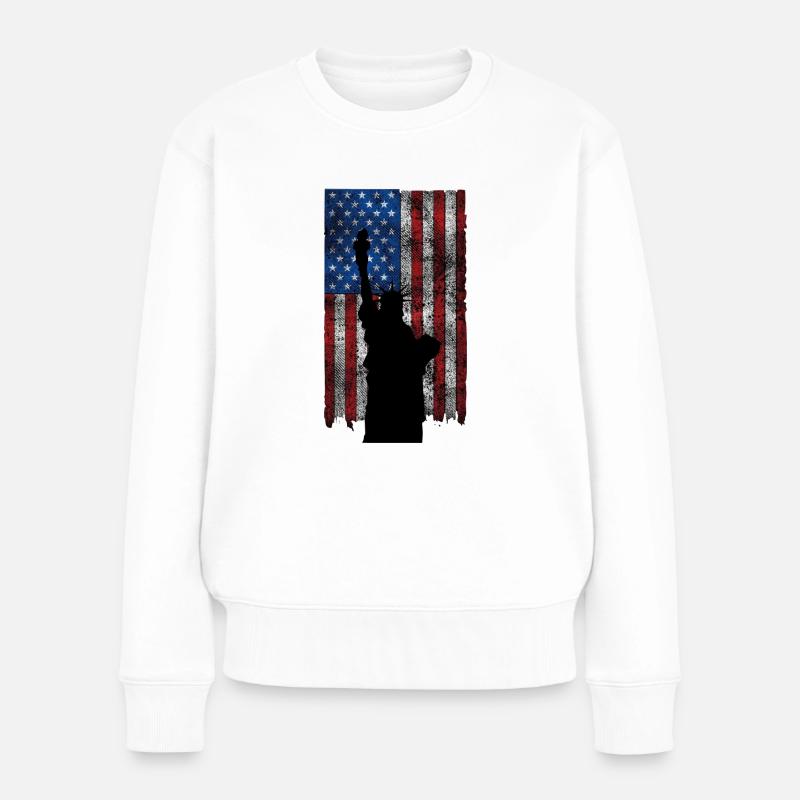 Lady Liberty - Frauen Premium Bio Pullover - Weiß