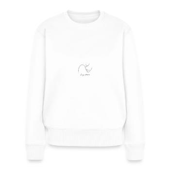 minimalistisches Design always & forever (rosa) - Frauen Premium Bio Pullover - Weiß - Vorne - Julia (174cm)