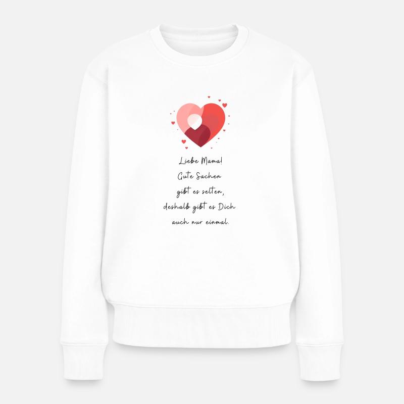 Mama ♥ - Frauen Premium Bio Pullover - Weiß