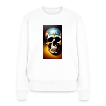 Crâne mexicain - Pull Premium bio Femme - blanc - Devant - Julia (174cm)