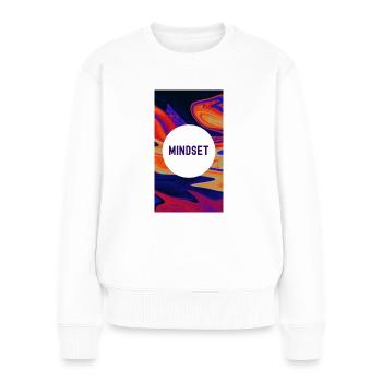 Mindset-Beherrschung ist der Schlüssel - Frauen Premium Bio Pullover - Weiß - Vorne - Julia (174cm)