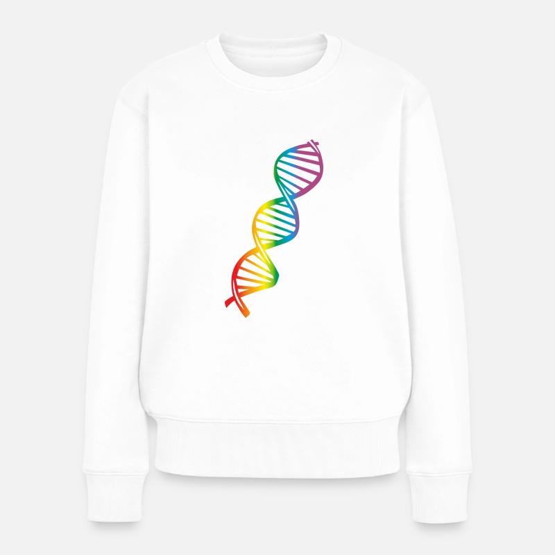 LGBT Rainbow DNA, gay pride - Pull Premium bio Femme - blanc