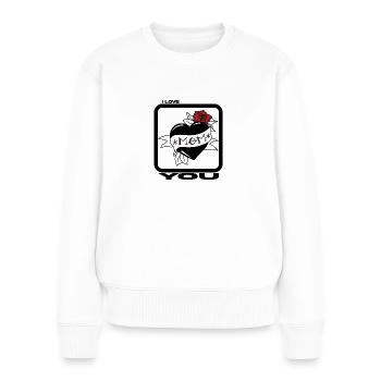 Mom I Love You - Black Shirt - Frauen Premium Bio Pullover - Weiß - Vorne - Julia (174cm)