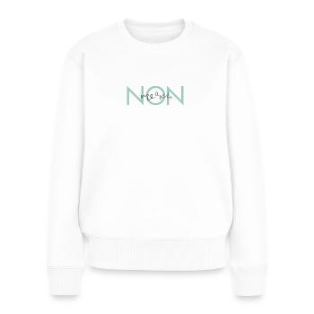 Non, Merci. - Frauen Premium Bio Pullover - Weiß - Vorne - Julia (174cm)