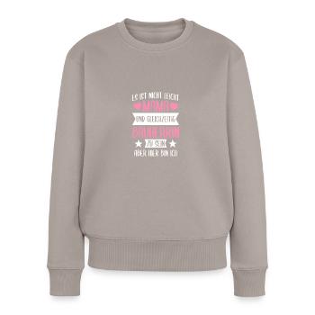 Mama und Bauherrin Richtfest - Frauen Premium Bio Pullover - Taupe - Vorne - Julia (174cm)
