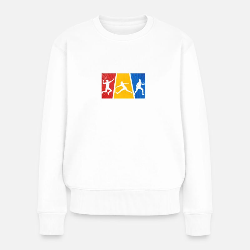 Badminton Badminton Joueur de badminton - Pull Premium bio Femme - blanc