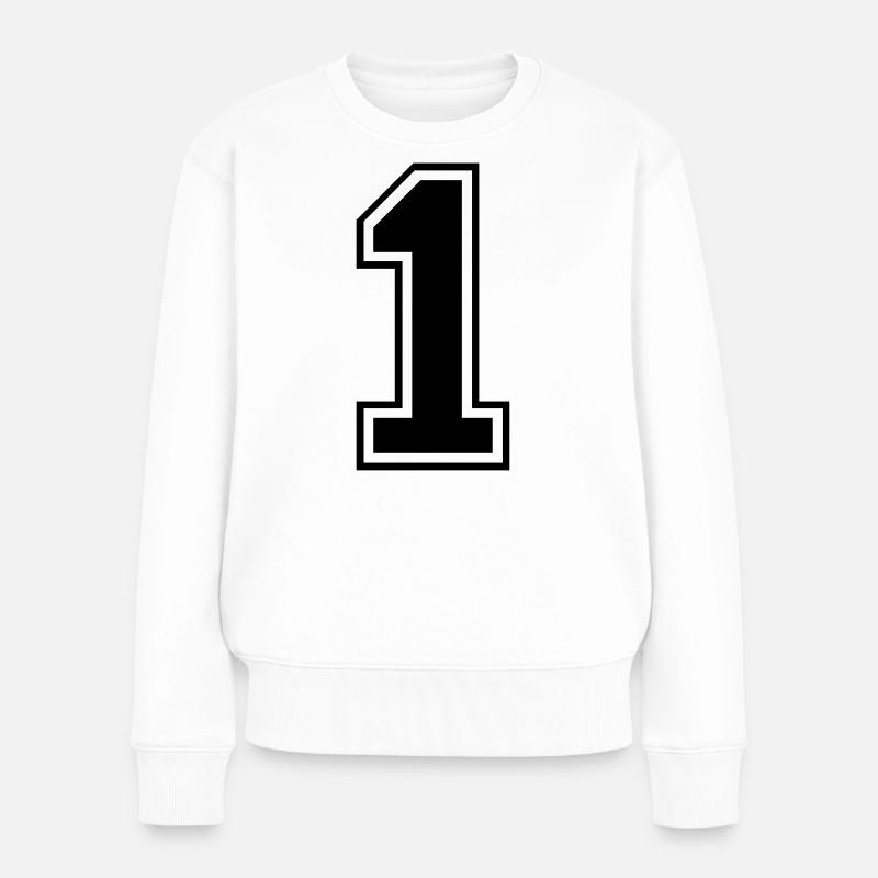 1 Nummer Rugby Fußball - Frauen Premium Bio Pullover - Weiß