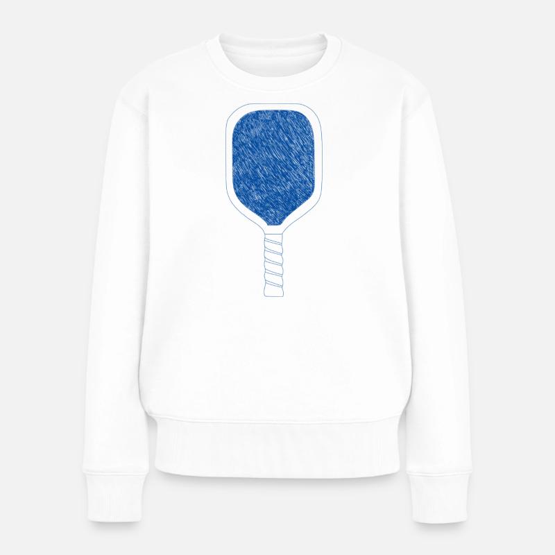 Pickleball-Schläger - Frauen Premium Bio Pullover - Weiß