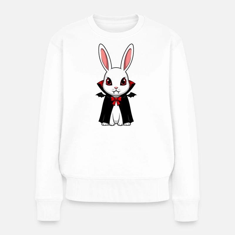 Mignon Halloween Lapin Vampire Chibi Dessin animé - Pull Premium bio Femme - blanc