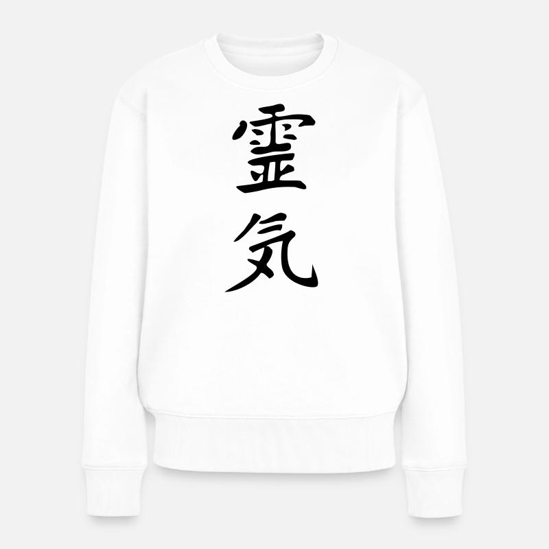 Kanji de Reiki - Pull Premium bio Femme - blanc
