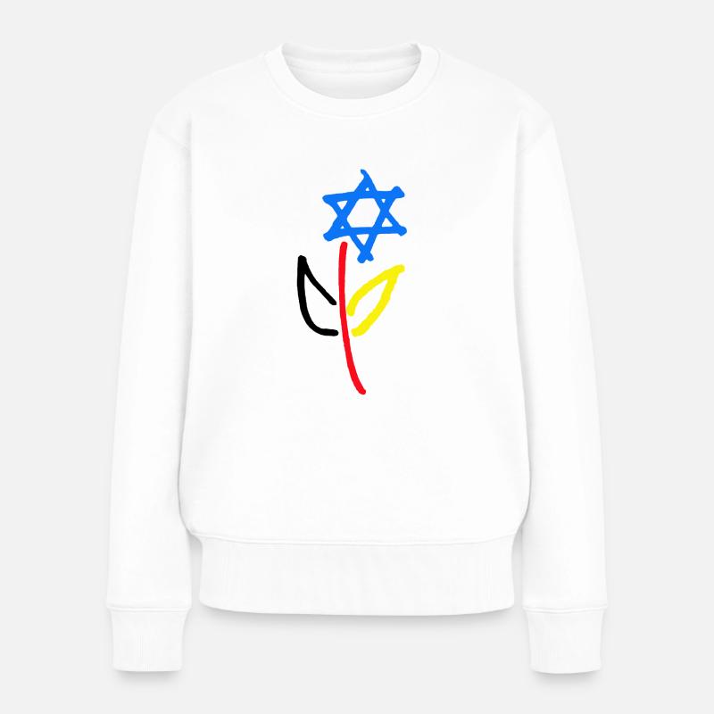 Deutsch Israelische Freundschaft - Frauen Premium Bio Pullover - Weiß