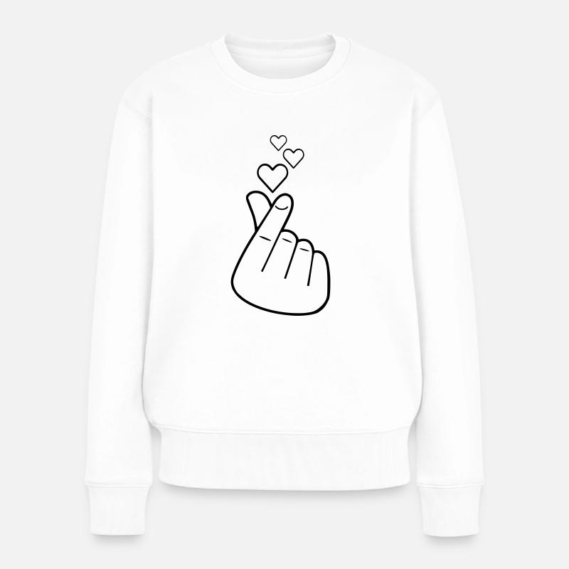 Love sign - Frauen Premium Bio Pullover - Weiß