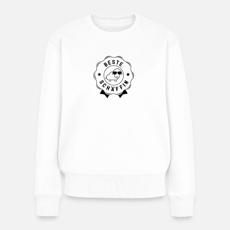 BESTE CHEFIN SCHÄFFIN BOSSIN - Frauen Premium Bio Pullover - Weiß