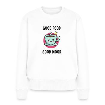 Good food good mood bonne nourriture bonne humeur - Pull Premium bio Femme - blanc - Devant - Julia (174cm)