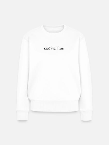 {Coleção Cidades Bacanas} DDD Recife - Frauen Premium Bio Pullover - Weiß