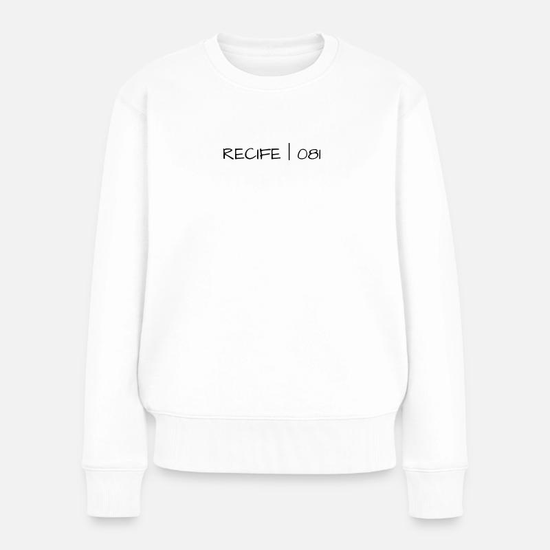 {Coleção Cidades Bacanas} DDD Recife - Frauen Premium Bio Pullover - Weiß