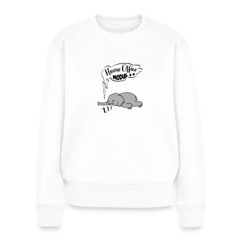 Home Office Modus Elefant Ingnorant Nein Nö Chef - Frauen Premium Bio Pullover - Weiß - Vorne - Julia (174cm)