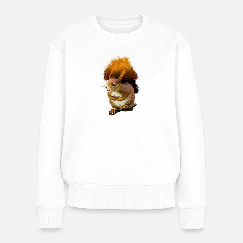 squirrel - Frauen Premium Bio Pullover - Weiß