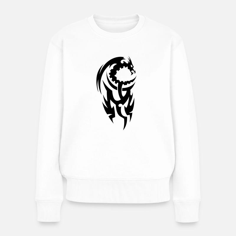 tribal dragon - Pull Premium bio Femme - blanc