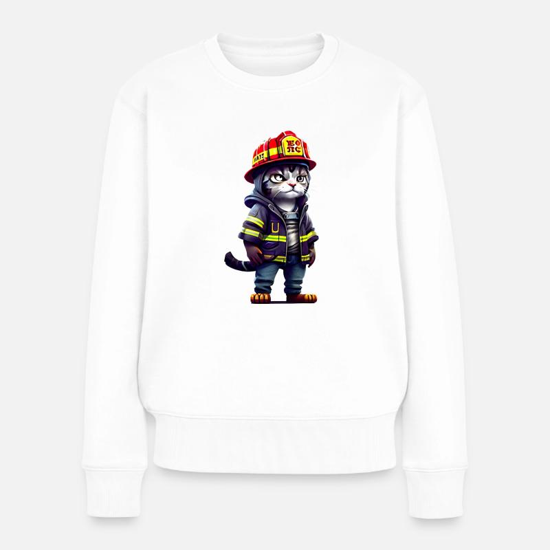 Chat de feu - Pull Premium bio Femme - blanc