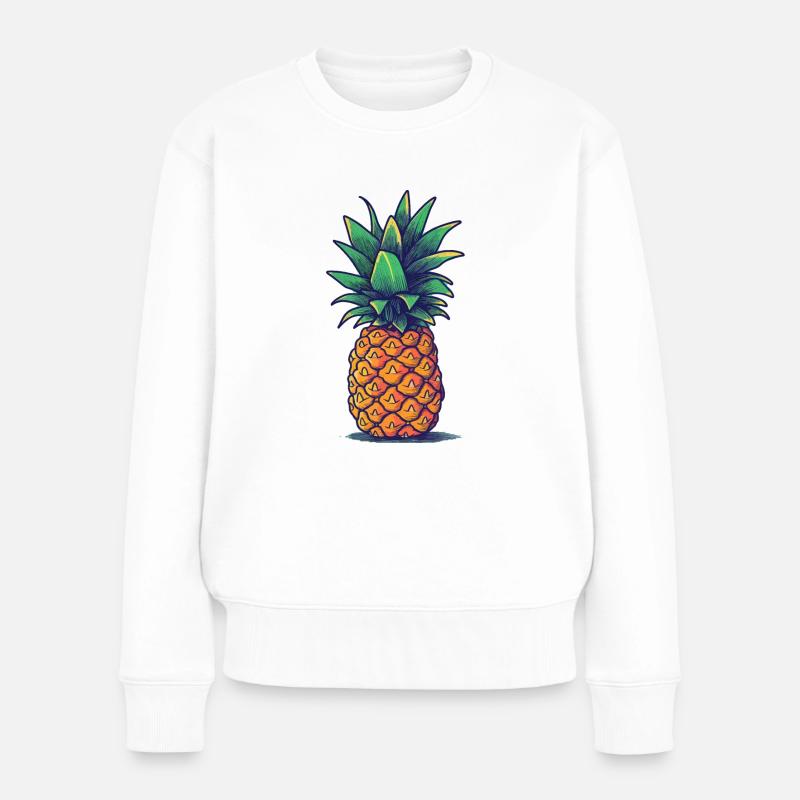 Ananas - Frauen Premium Bio Pullover - Weiß