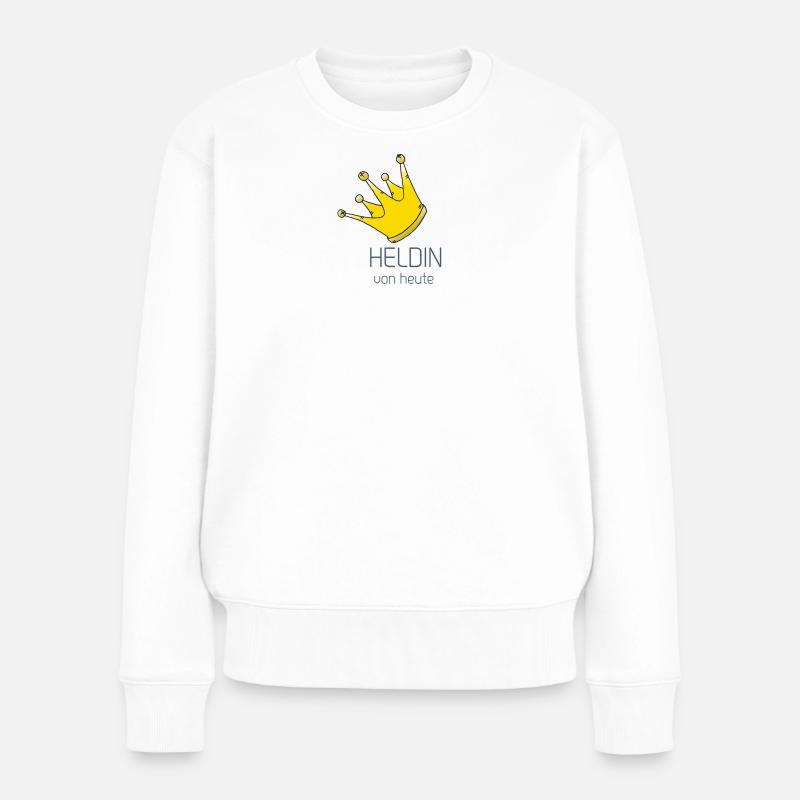 Heldin - Frauen Premium Bio Pullover - Weiß