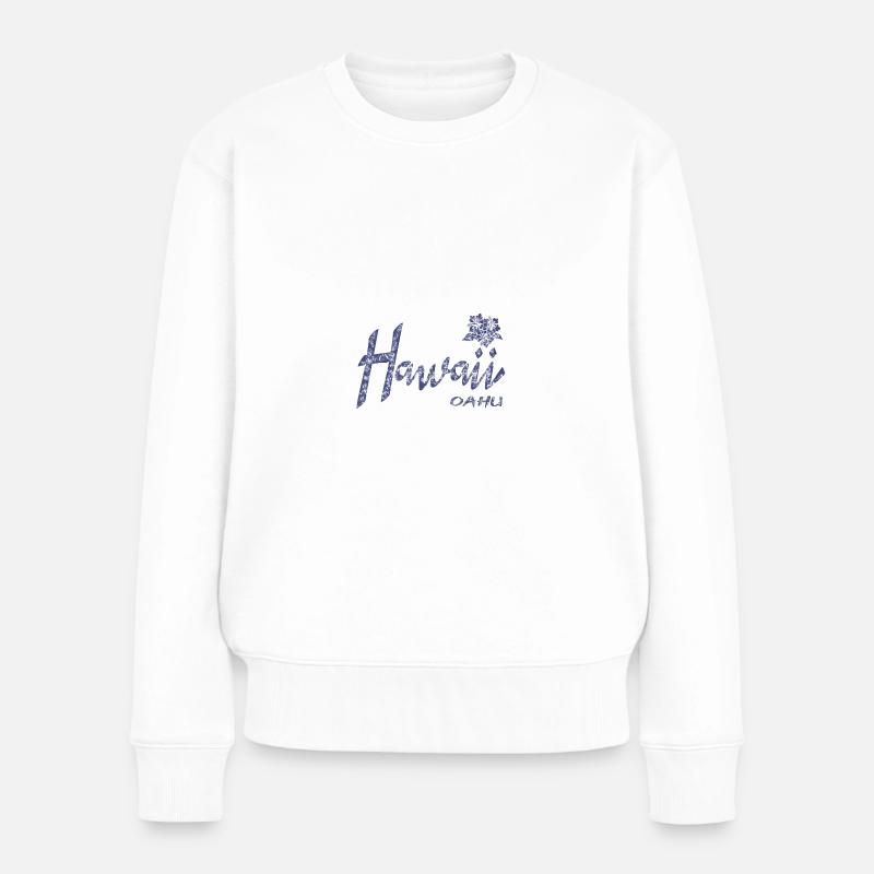 Hawaii Oahu - Frauen Premium Bio Pullover - Weiß