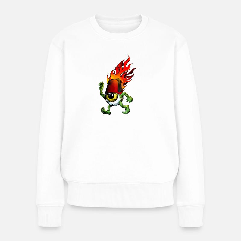 On Fire - Frauen Premium Bio Pullover - Weiß