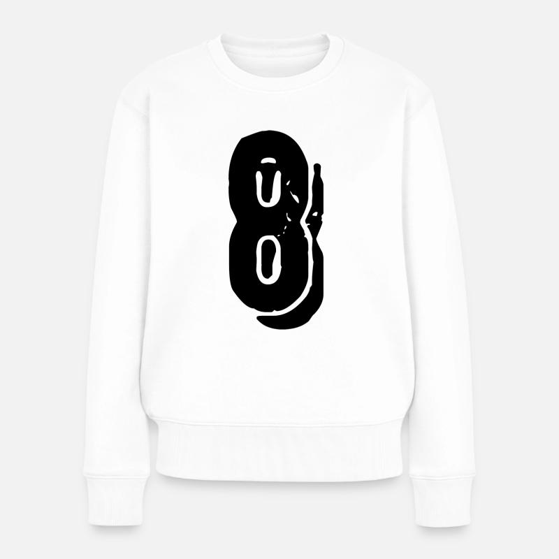 8 Zahl Trikot - Frauen Premium Bio Pullover - Weiß