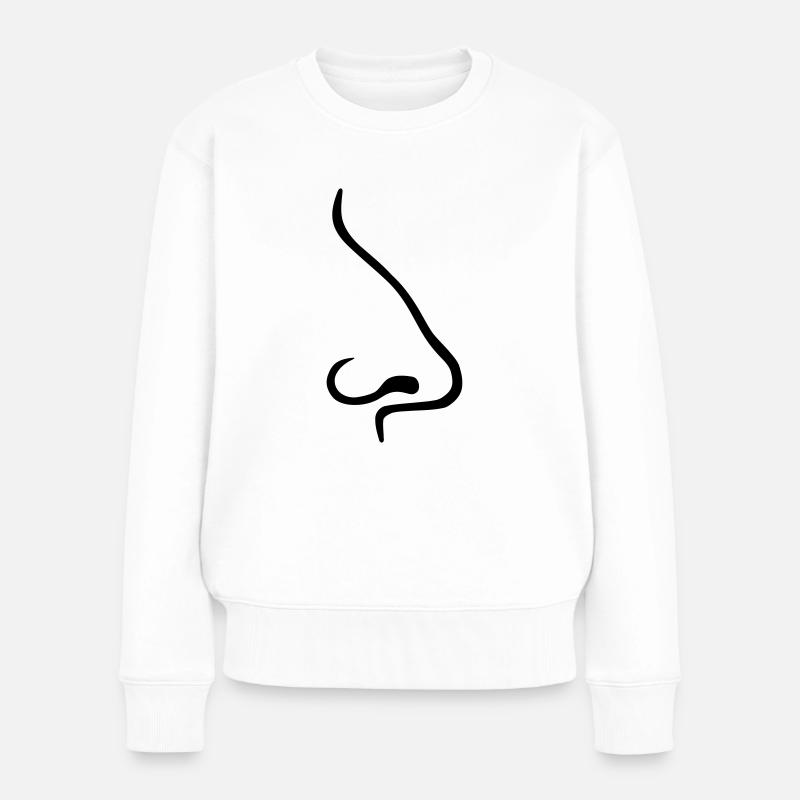 Nase - Frauen Premium Bio Pullover - Weiß