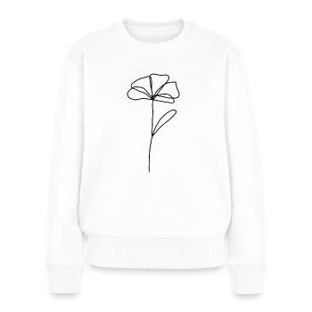 Fleur d’une ligne - Pull Premium bio Femme - blanc - Devant - Julia (174cm)