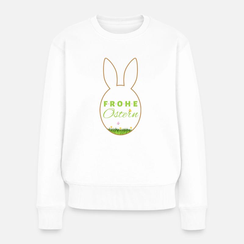 Frohe Ostern - Frauen Premium Bio Pullover - Weiß