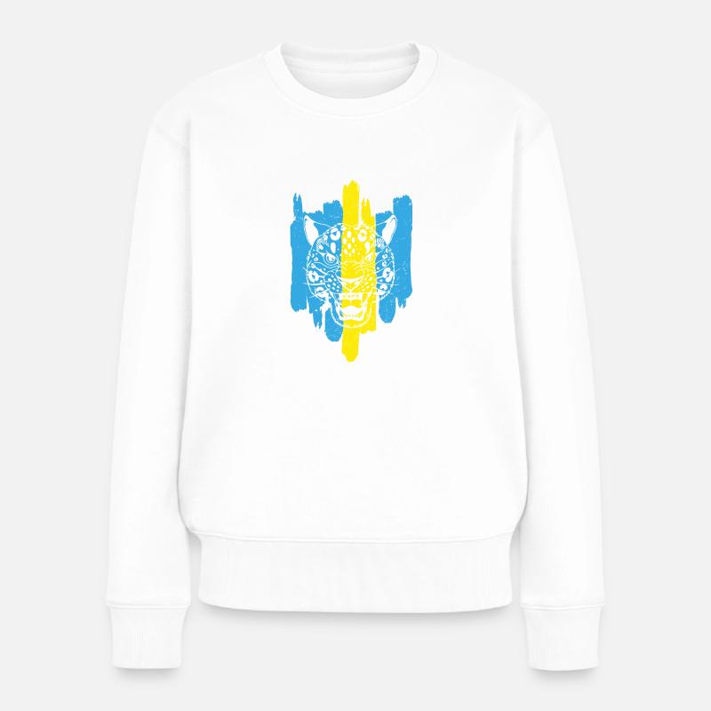 Schneeleopard National Souvenir Kasachstan - Frauen Premium Bio Pullover - Weiß
