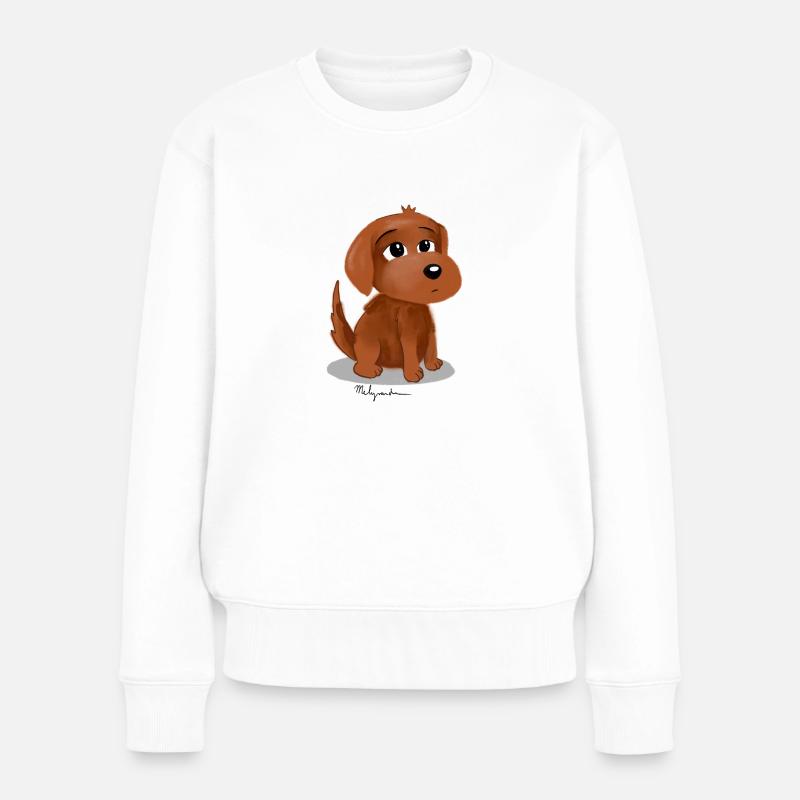 Hund, Baby Hund - Frauen Premium Bio Pullover - Weiß