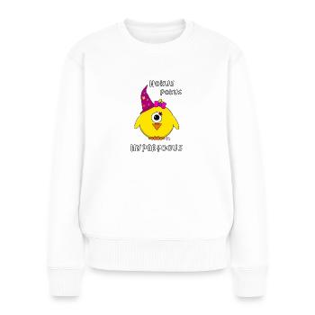 HocusPocusHyperfocus - Frauen Premium Bio Pullover - Weiß - Vorne - Julia (174cm)