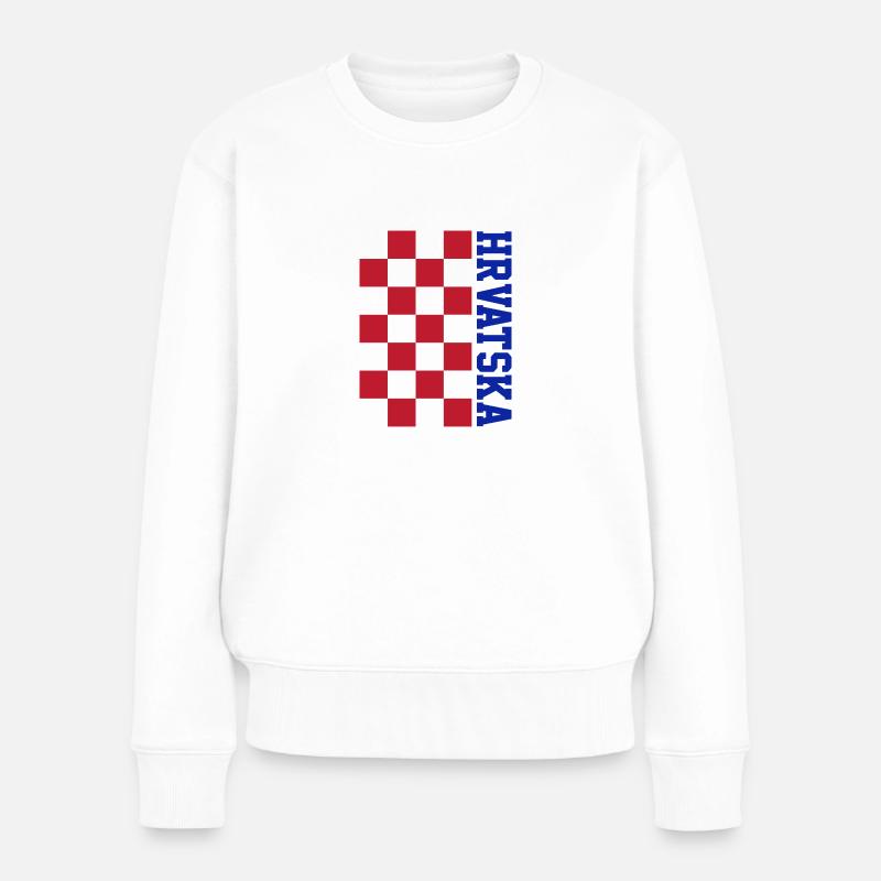 Hrvatska - Frauen Premium Bio Pullover - Weiß