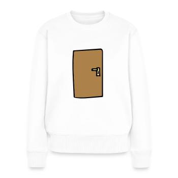 Tür Farbe Anpassbar - Frauen Premium Bio Pullover - Weiß - Vorne - Julia (174cm)