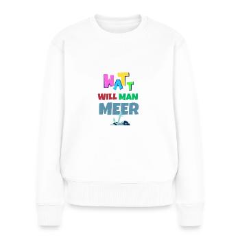 Voulez-vous la mer ? Bienvenue en mer du Nord ;-) - Pull Premium bio Femme - blanc - Devant - Julia (174cm)