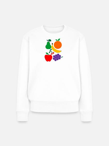 Obst - Frauen Premium Bio Pullover - Weiß