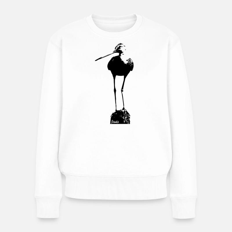 Uferschnepfe - Frauen Premium Bio Pullover - Weiß