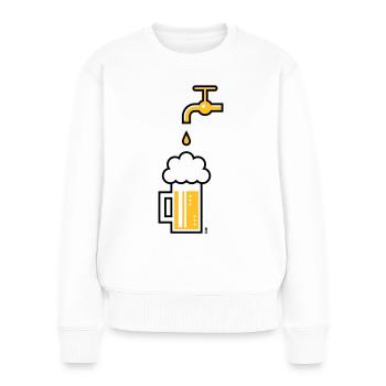 Beer Mug & Tap (Keg Beer / Draught Beer / 2C) - Women's Premium Organic Jumper - white - Front - Julia (174cm)