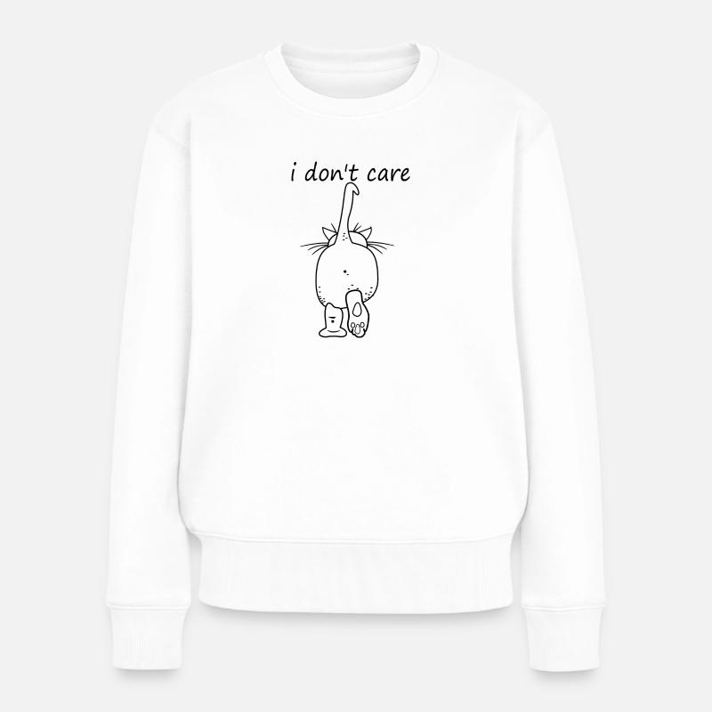 Katze, die sich interessiert - Frauen Premium Bio Pullover - Weiß