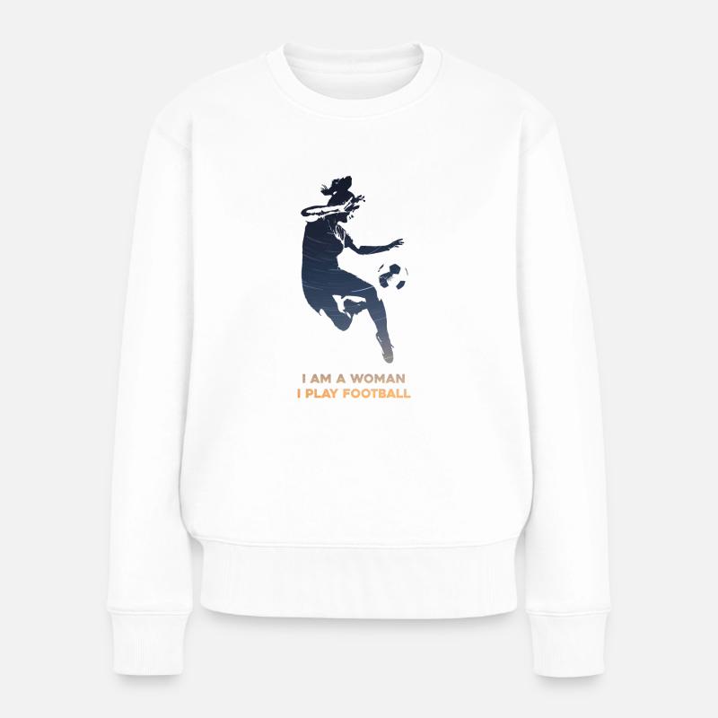 Frauenfußball - Frauen Premium Bio Pullover - Weiß