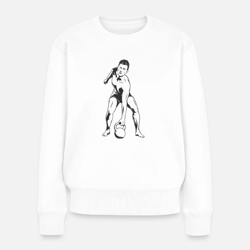 Mann Gym - Frauen Premium Bio Pullover - Weiß