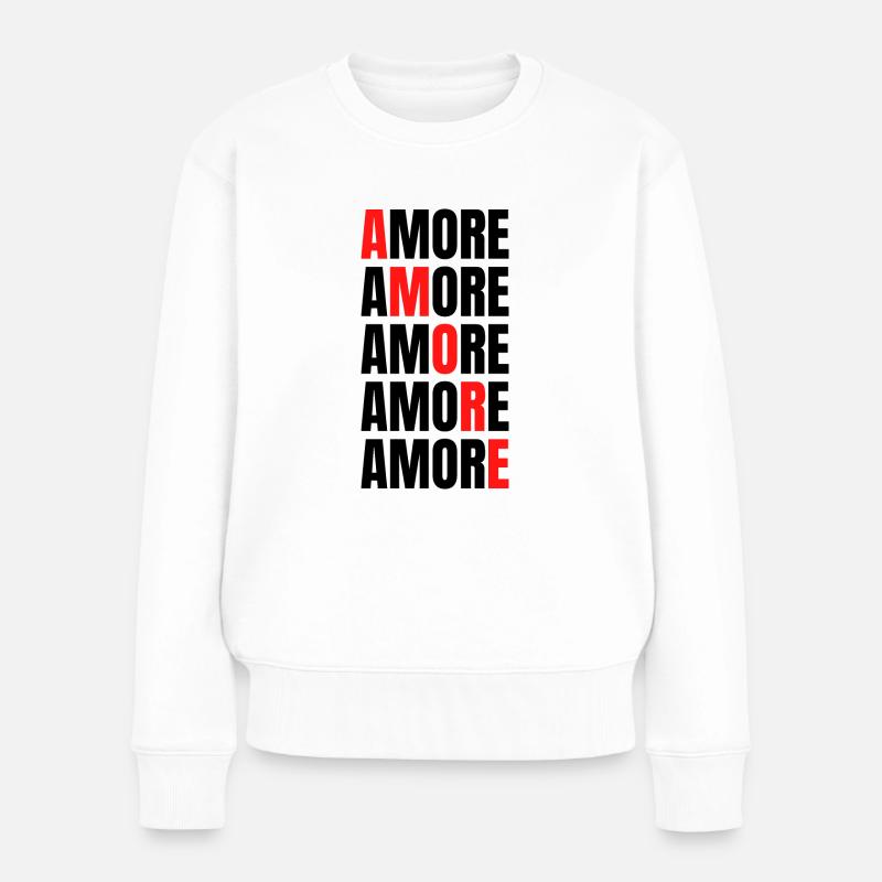 Amore - Frauen Premium Bio Pullover - Weiß