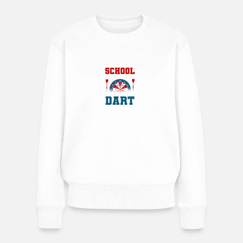 Dart Darts Darten Vintage Dartpfeile Dartscheibe - Frauen Premium Bio Pullover - Weiß