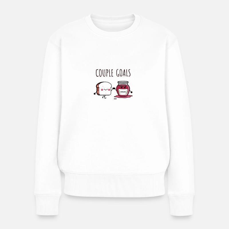 Objectifs de couple toast et confiture - Pull Premium bio Femme - blanc